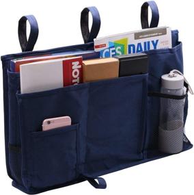 img 3 attached to 📚 YouNous Bedside Caddy: Ultimate Hanging Storage Organizer for Books, Phones, Tablets, and More - Perfect for Headboards, Bed Rails, Dorm Rooms, and Travel