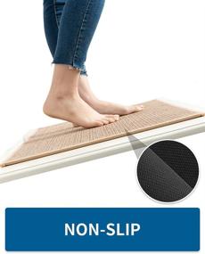 img 3 attached to 🧽 Non Skid Kitchen Rugs and Mats: Washable, Absorbent Runner Rugs for Kitchen & Sink - Beige (20"x47")
