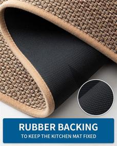 img 1 attached to 🧽 Non Skid Kitchen Rugs and Mats: Washable, Absorbent Runner Rugs for Kitchen & Sink - Beige (20"x47")