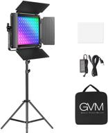 🌈 gvm rgb led video light: 45w professional kit with app control, 736pcs led beads, 8 scenes - gaming, youtube, streaming, photography & video recording logo