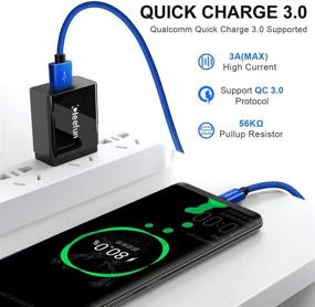 img 2 attached to 🔌 Cleefun 5-пакет USB-кабель зарядки типа C: быстрая зарядка для Samsung Galaxy S20/S10/S9/S8, Note 10/9/8, Moto G7/G8 | Плетеный USB-A к USB-C кабель [3/3/6/6/10 футов]