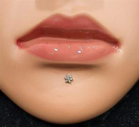 img 2 attached to 💎 Exquisite Natural Diamond Flower Labret Monroe: Stunning Jewelry for Women