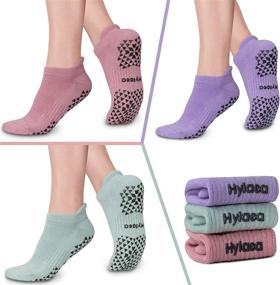 img 3 attached to 🧦 «Не скользящие носки Hylaea для йоги, больниц, пилатеса, барра, голеностопа с подушечками для поддержки (Unisex)»