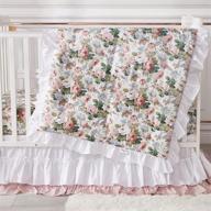 brandream crib bedding sets for girls: french country floral nursery set with baby comforter, crib sheet, and bed skirt (3 piece set) logo