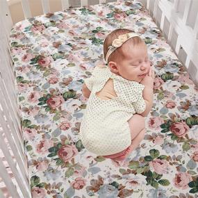 img 2 attached to Brandream Crib Bedding Sets for Girls: French Country Floral Nursery Set with Baby Comforter, Crib Sheet, and Bed Skirt (3 Piece Set)