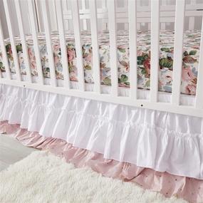 img 1 attached to Brandream Crib Bedding Sets for Girls: French Country Floral Nursery Set with Baby Comforter, Crib Sheet, and Bed Skirt (3 Piece Set)