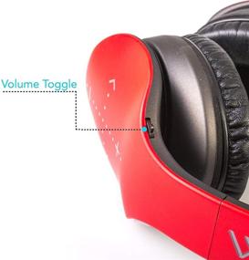 img 1 attached to 🎧 iHip Side Swipe Wireless Bluetooth Headphones Over Ear - Foldable, Soft Memory-Protein Earmuffs, with Built-in Mic and Wired Mode for PC/Cell Phones/TV - RED -Touch Control