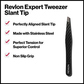 img 1 attached to 💇 Efficient Hair Removal Tool: REVLON Expert Slant Tip Tweezer - Stainless Steel Makeup Accessory