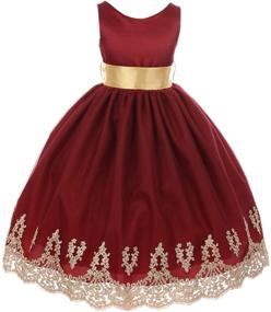 img 2 attached to 👗 Holiday Dressy Flower Girls' Clothing with Sleeveless Embroidered Design