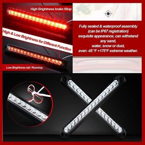 img 2 attached to 🚤 10 Inch LED Trailer Tail Light Bar - Stop Turn Tail Lights Assembly - Third Brake Strip - 15 LEDs - 9 to 30-volt - Trailer Identification Light for Marine Boats, Trucks, Pickups - Clear Cover