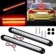 🚤 10 inch led trailer tail light bar - stop turn tail lights assembly - third brake strip - 15 leds - 9 to 30-volt - trailer identification light for marine boats, trucks, pickups - clear cover logo