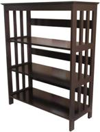 stylish ore international 3-tier bookshelves in espresso for organized and modern home décor логотип