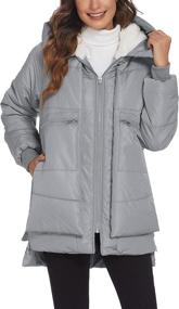 img 4 attached to 🧥 Beyove Waterproof Down Coat for Women: Stylish Mid Length Parka with Hood & Thickened Down Jacket (S-XXL) - Stay Warm & Dry in any Weather!