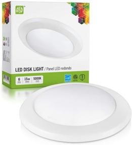 img 4 attached to ASD (1 Pack) 6 Inch LED Disk Light Dimmable Recessed Lighting Fixture White Finish Low Profile Flush Mount Ceiling Light 15=100W Eq