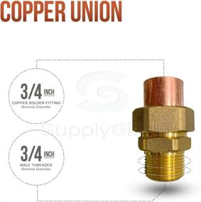 img 1 attached to 💪 Enhanced SEO: Supply Giant Lead Free Copper Union Fitting with Sweat to Male Threaded Connects - 3/4