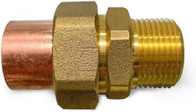 img 4 attached to 💪 Enhanced SEO: Supply Giant Lead Free Copper Union Fitting with Sweat to Male Threaded Connects - 3/4