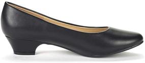 img 1 attached to 👠 DREAM PAIRS Women's Black Chunky Pumps