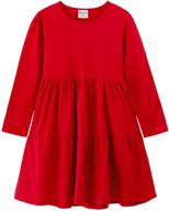 👗 noomelfish sleeve-tiered dresses with pockets for girls' clothing logo