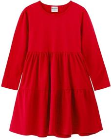 img 4 attached to 👗 Noomelfish Sleeve-Tiered Dresses with Pockets for Girls' Clothing