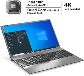 img 3 attached to 💻 Windows Laptop 15.6 inch 8GB RAM DDR4 256GB M.2 SSD Notebook Computers - Intel J4125 Quad-Core Computer Laptop with 1080P IPS Windows10 Pro, Full Size Keyboard