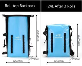 img 1 attached to 🎣 BASSDASH Waterproof TPU Backpack 24L Roll-Top Dry Bag: Ideal for Fishing, Hiking, Camping, and More!