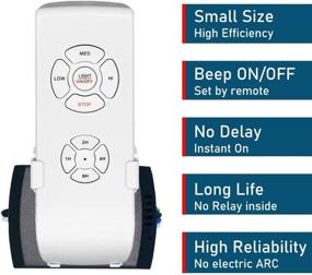 img 3 attached to Small Size Universal Ceiling Fan Remote Control 2-Pack Kit, Mini RF Wireless Controller and Receiver Bundle for Hunter, Harbor Breeze, Westinghouse, Honeywell, and Other Ceiling Fan Lamp Brands