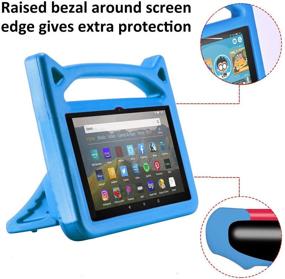 img 2 attached to SHREBORN Kid-Proof Fire HD 8 Kids Case 2020 - Blue: Stand Handle & Kids Friendly Design for All-New Amazon Kindle Fire HD 8 Tablet (10th Gen, 2020 Release)