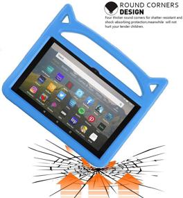 img 1 attached to SHREBORN Kid-Proof Fire HD 8 Kids Case 2020 - Blue: Stand Handle & Kids Friendly Design for All-New Amazon Kindle Fire HD 8 Tablet (10th Gen, 2020 Release)