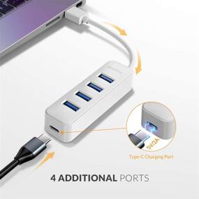 img 3 attached to 💻 iDsonix USB 3.0 Hub - 4-Port 5V / 2A Powered USB Hub for High-Speed Data Transmission - Perfect for Laptop, iMac, Surface Pro, and More