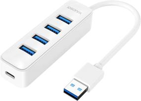img 4 attached to 💻 iDsonix USB 3.0 Hub - 4-Port 5V / 2A Powered USB Hub for High-Speed Data Transmission - Perfect for Laptop, iMac, Surface Pro, and More
