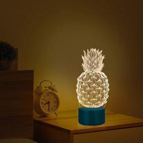 img 1 attached to 🍍 Pineapple Light - Rquite Ananas Night Light for Kids Room: 3D Optical Illusion Lamp, Touch Switch with 7 Color Changing Lighting. Perfect Holiday, Xmas, and Birthday Gifts for Baby Boys and Girls.