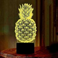 🍍 pineapple light - rquite ananas night light for kids room: 3d optical illusion lamp, touch switch with 7 color changing lighting. perfect holiday, xmas, and birthday gifts for baby boys and girls. логотип