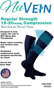 img 2 attached to 🧦 High-Quality NuVein Compression Socks, 15-20 mmHg, for Women & Men - Reduce Swelling, Knee-High, Closed Toe, Charcoal, Size: Large