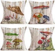 add a whimsical touch to your home with fukeen colorful mushroom house throw pillow covers - set of 4 логотип