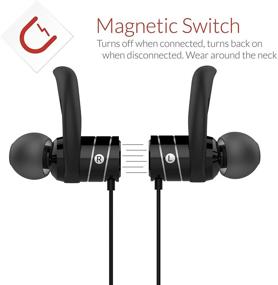 img 2 attached to 🎧 Crave Octane Wireless Bluetooth Earphones - Black: In-Ear Sweat and Water Resistant Stereo Headphones with 8 Hours Battery, Magnetic Ends, Built-in Mic