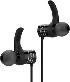 img 4 attached to 🎧 Crave Octane Wireless Bluetooth Earphones - Black: In-Ear Sweat and Water Resistant Stereo Headphones with 8 Hours Battery, Magnetic Ends, Built-in Mic