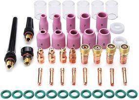 img 4 attached to 🔥 Ginode 49 Piece TIG Welding Torch Accessories Kit: Collets, Body, Glass Cup, Alumina Nozzle, Stubby Gas Lens, #10 Pyrex Cup Kit for TIG WP-17/18/26