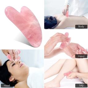 img 1 attached to 🌸 Инструменты для лица Gua Sha из розового кварца, натуральный массажер Gua Sha из нефрита с гладким краем для физической терапии, SPA и самостоятельного ухода (РОЗОВЫЙ)