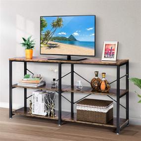 img 2 attached to 🏠 VIVOHOME Narrow Console Table 55 Inch - Industrial Sofa Table with 3-Tier Storage Shelves - Metal Frame - Easy Assembly - Ideal for Entryway, Hallway, Living Room