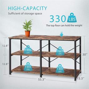 img 1 attached to 🏠 VIVOHOME Narrow Console Table 55 Inch - Industrial Sofa Table with 3-Tier Storage Shelves - Metal Frame - Easy Assembly - Ideal for Entryway, Hallway, Living Room