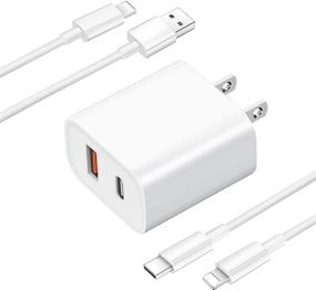 img 4 attached to 🔌 Двухпортовое устройство быстрой зарядки Apple MFi сертифицированное мощностью 20 Вт для iPhone 13 - Включает 2 штуки кабелей Lightning длиной 6 футов. Адаптер быстрой зарядки PD/QC3.0 совместим с моделями 13/12/11/Pro/Xs/XR/X/8/7, iPad.