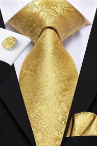 img 2 attached to Tie Paisley Necktie Bowtie Cufflinks Set - Top Men's Accessories for Ties, Cummerbunds & Pocket Squares