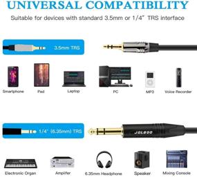 img 3 attached to 🔌 JOLGOO 3.5mm to 1/4" TRS Stereo Interconnect Cable, 6.35mm 1/4" Male to 3.5mm 1/8" Male TRS Stereo Audio Cable, 10ft