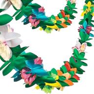 🌺 futureplusx paper garland decorations: vibrant hibiscus garland tissue flower banner for memorable tropical luau party decorations - pack of 2 logo