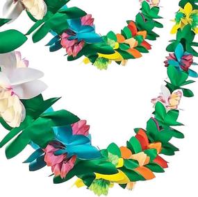 img 4 attached to 🌺 FUTUREPLUSX Paper Garland Decorations: Vibrant Hibiscus Garland Tissue Flower Banner for Memorable Tropical Luau Party Decorations - Pack of 2