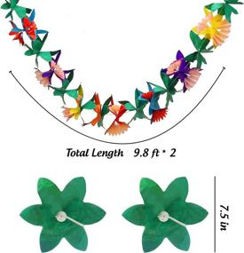 img 3 attached to 🌺 FUTUREPLUSX Paper Garland Decorations: Vibrant Hibiscus Garland Tissue Flower Banner for Memorable Tropical Luau Party Decorations - Pack of 2