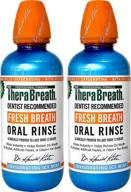 🌬️ ополаскивание полости рта therabreath, рекомендованное стоматологами для свежего дыхания - вкус мятной мяты, 16 унций (2 упаковки) логотип