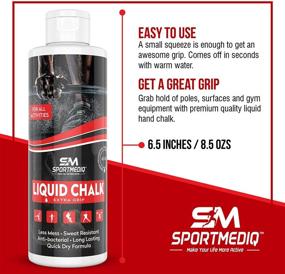 img 3 attached to SPORTMEDIQ Pro Grade Liquid Chalk - Advanced Hand Grip for Gym, Weightlifting, Climbing - No Mess, Quick Dry Formula - 8.5 Oz