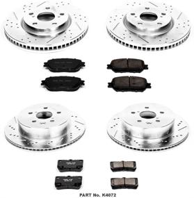 img 2 attached to Улучшите тормозные характеристики с комплектом Power Stop K4072 передних и задних тормозных колодок Z23 из углеродного волокна и сверленых/зачистных роторов