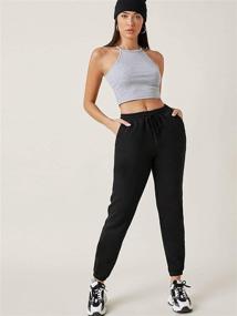 img 1 attached to MakeMeChic Womens Drawstring Sweatpants Casual Sports & Fitness